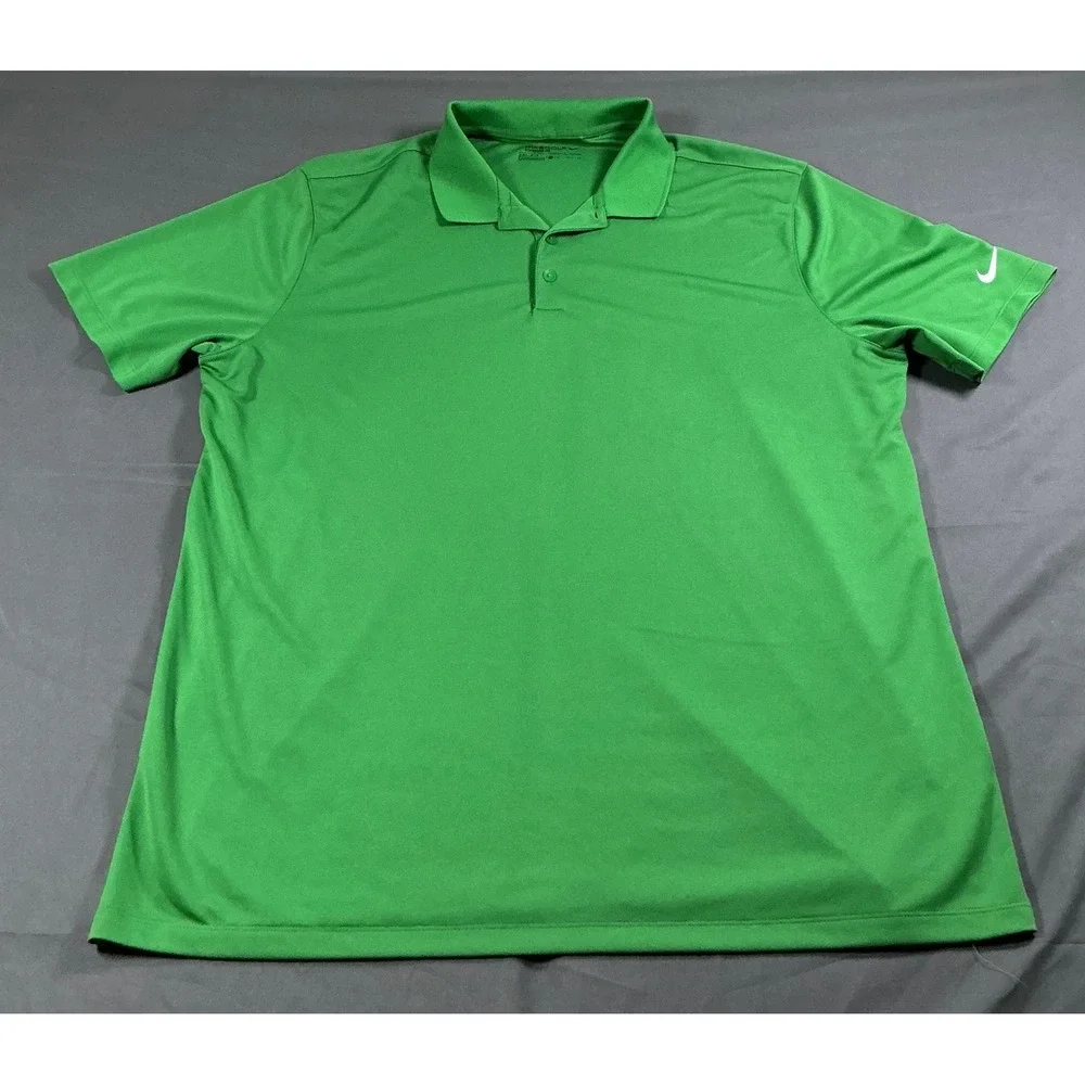 Nike Golf Dri-FIT Polo Shirt Mens XL Green Standard Fit Short Sleeve Swoosh Logo
